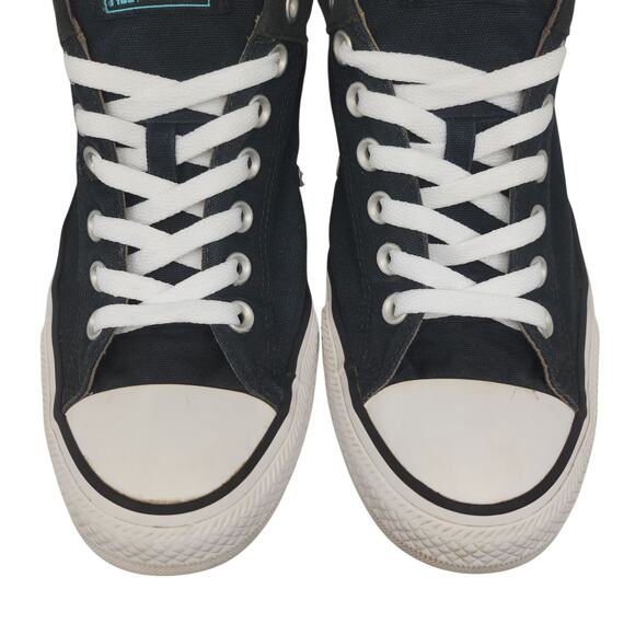 Converse All Star Mens 10 Black Blue Turquoise Low Tops Grunge Punk Hipster - Picture 5 of 16